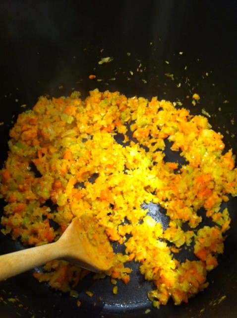 Brown Chopped Veggies for 15-20 minutes