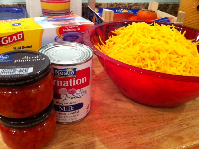 Ingredients for Great Grandma Neva's Pimento Cheese