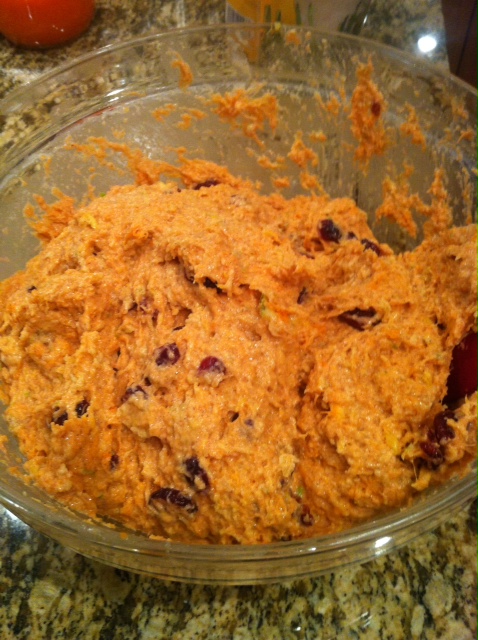 Add mixture to the pulp and stir