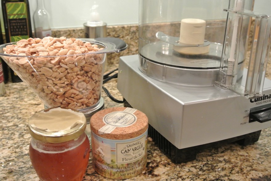 Ingredients for homemade peanut butter